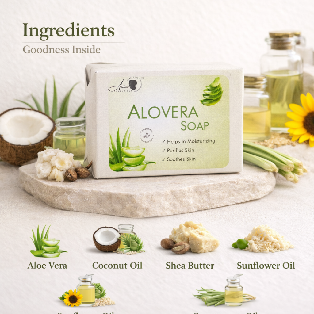 Aloe Vera Herbal Soap – Hydrating & Soothing Skin Care Bar