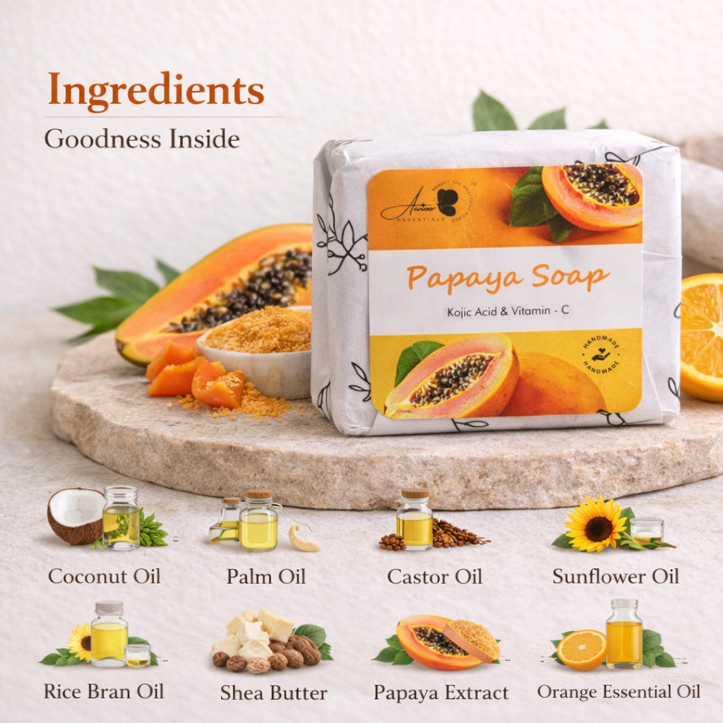 Papaya Herbal Soap – Brightening & Exfoliating Skin Care Bar