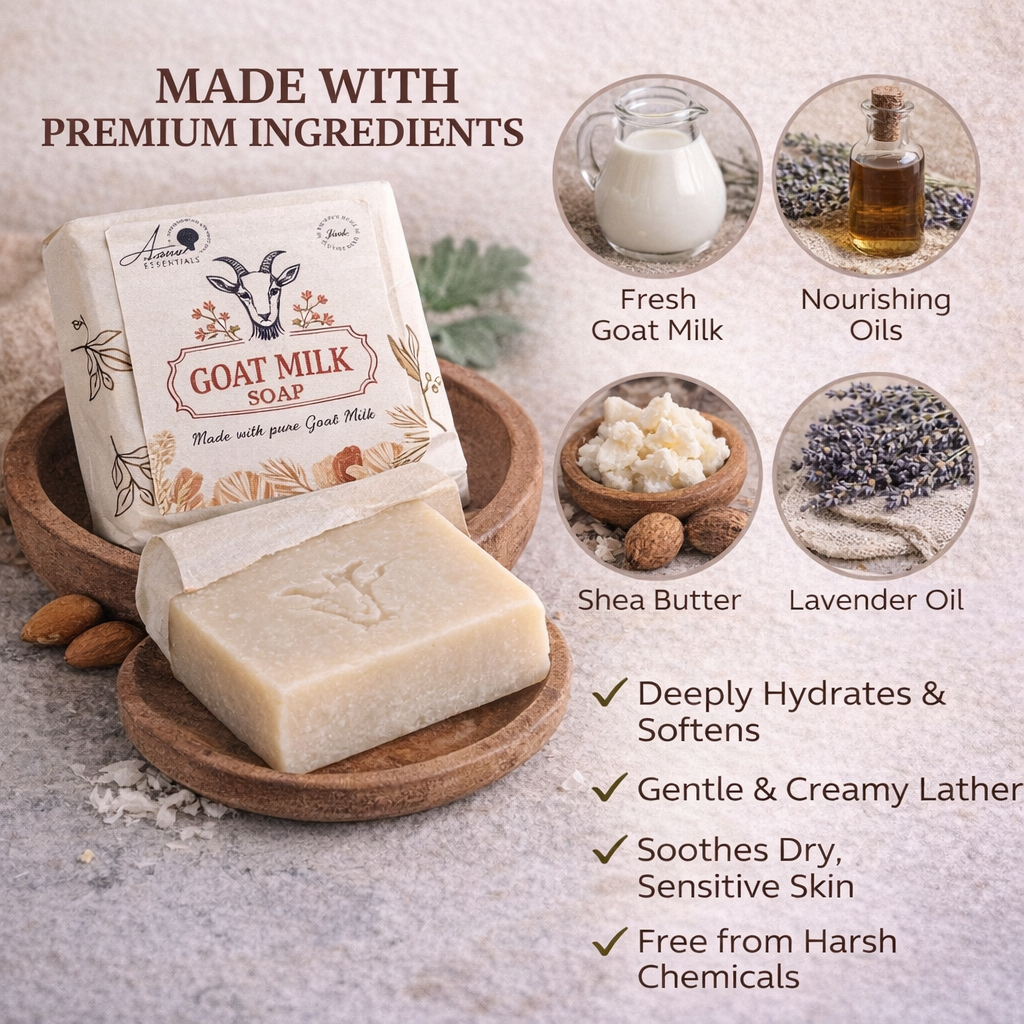 Premium Goat Milk Soap – Deeply Hydrating & Soothing Skin Care Bar